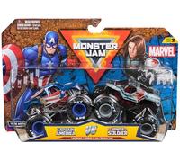 Monster Jam, Marvel Official Captain America Vs. Winter Soldier Die-Cast Monster Trucks, 1:64 Scale, Kids’ Toys for Boys and Girls Aged 3 and up