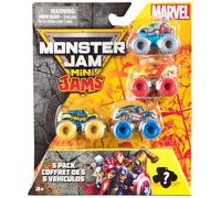 Monster Jam, Marvel Official Mini 5-Pack with Mystery Collectible Monster Truck, 1:87 Scale, Surprise Kids Toys for Boys and Girls Ages 3 and up