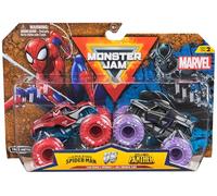 Monster Jam, Marvel Official Spider-Man Vs. Black Panther Die-Cast Monster Trucks, 1:64 Scale, Kids’ Toys for Boys and Girls Aged 3 and up