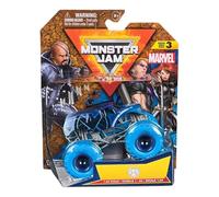 Monster Jam Marvel Series 3 Shield Truck Monster Truck, 1:64 Scale, Die-Cast Vehicle with Blue Tires, Spin Master Collectible