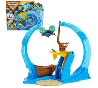 Monster Jam, Megalodon Loop of Doom Stunt Playset with Exclusive 1:64 Scale Die-Cast Monster Truck for Kids Toys for Boys Ages 3 and up