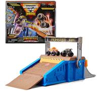 Monster Jam Mini Freestyle Flip Arena Playset and Storage with 2 Mini Trucks, Kids Toys for Boys and Girls Ages 3 and up