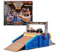 Monster Jam Mini Freestyle Flip Arena Playset and Storage with 2 Mini Trucks, Kids Toys for Boys and Girls Ages 3 and up