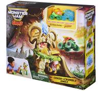 Monster Jam Mini Jams Crash 'N Crumble Jungle Playset with Exclusive Trucks