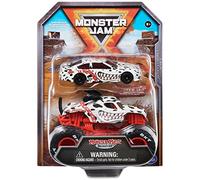 Monster Jam Official 1:64 Scale Diecast 2-Pack Monster Truck and Race Car: Monster Mutt Dalmatian