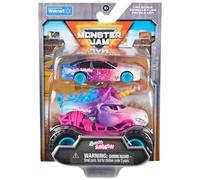 Monster Jam Official 1:64 Scale Diecast 2-Pack Series 6 Monster Truck and Race Car: Sparkle Smash