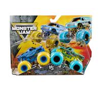 Monster Jam Official 1:64 Scale Diecast Truck 2-Pack Series 33 Blue Thunder vs Bad News Travels Fast