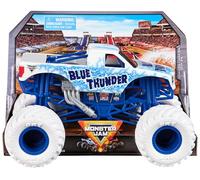 Monster Jam, Official Blue Thunder Monster Truck, Collector Die-Cast Vehicle, 1:24 Scale, Kids’ Toys for Boys and Girls Aged 3 and up