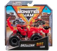 Monster Jam, Official Drilliam Dirt Squad Dump Truck Monster Truck with Moving Parts, 1:64 Scale Die-Cast Vehicle Toys for Boys 3+