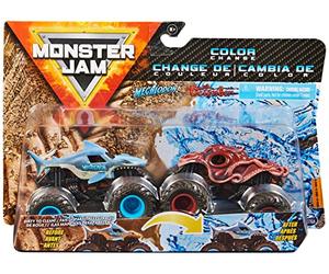 Monster Jam Official Megalodon vs. Octob8er Color-Changing Die-Cast Monster Trucks, 1:64 Scale