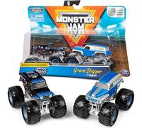 Monster Jam, Official Son-Uva Digger Vs. Grave Digger Die-Cast Monster Trucks, 1: 64 Scale, 2 Pack