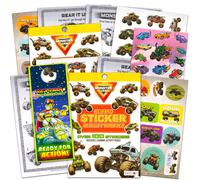 Monster Jam Party Supplies Stickers Bundle ~ 200 Monster Jam Trucks Stickers with Bonus Race Car Stickers (16 Monster Truck Party Favors Sheets)