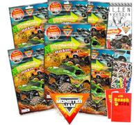 Monster Jam Play Pack Party Favors for Kids - Bundle with 6 Treat Bags with Coloring Books, Coloring Utensils and More Goodie Bag for Boys, Girls
