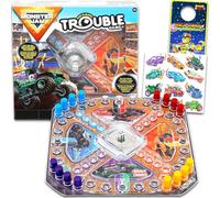 Monster Jam Pop Up Board Game - Bundle with Board Game for Kids with Pop Up Dice Plus Tattoos, More | Monster Jam Games for Birthday Party