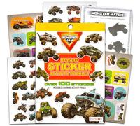 Monster Jam Reward Sticker Pad | Truck Activity Book | Learning & Craft Activity Book | Monster Jam Reward Certificate Pages | Over 100 Stickers