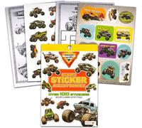 Monster Jam Reward Sticker Pad | Truck Activity Book | Learning & Craft Activity Book | Monster Jam Reward Certificate Pages | Over 100 Stickers