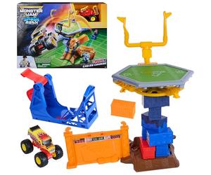 Monster Jam Smash & Bash Crash Course Playset with Launcher, Exclusive 1:64 Scale Monster Truck, 16-inch Obstacle Tower with Trampoline, Kids Toys for Boy and Girls Ages 3 and up