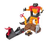 Monster Jam Smash & Bash SmashBot Playset with Launcher, Exclusive 1:64 Scale Monster Truck, 15-Inch Repairable Robot, Kids Toys for Boy and Girls Age 3 and up