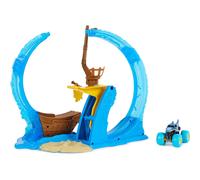 Monster Jam, Megalodon Loop of Doom Stunt Playset with Exclusive 1:64 Scale Die-Cast Monster Truck, Kids’ Toys for Boys Aged 3 and up, Blue