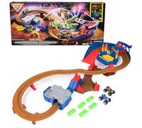 Monster Jam, Supercharge Speedway Playset, Includes Megalodon and El Toro Loco 1:64 Scale Die-Cast Monster Trucks, Light Up Monster Jam World Finals Track Kids’ Toys for Boys Aged 3 4 5 6+