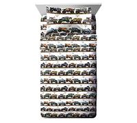 Monster Jam Tracks Full Sheet Set - 4 Piece Set Super Soft and Cozy Kid’s Bedding Features Grave Digger & Megalodon - Fade Resistant Microfiber Sheets (Official Monster Jam Product)
