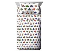 Monster Jam Truckin Palz Toddler Sheet Set - 3 Piece Set Super Soft and Cozy Kid’s Bedding Features Grave Digger & Megalodon - Fade Resistant Microfiber Sheets (Official Monster Jam Product)