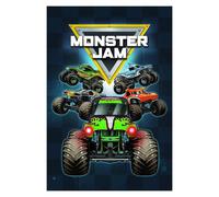 Monster Jam Fleece Blanket - Grave Digger, Max-D, Megalodon, Dragon & El Toro Loco Design - Bed Throw Super Soft Blanket - 100 x 150cm