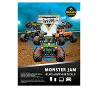 Monster Jam Trucks Decal Pack - Set of 15 Monster Truck Stickers Includes Grave Digger El Toro Loco Max D Zombie Megalodon Dragon Soldier Fortune Mutt