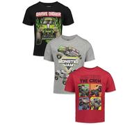 Monster Jam Trucks Toddler Boys 3 Pack T-Shirts Kids Black/Red/Grey 4T
