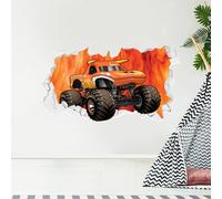 Monster Jam Wall Sticker - El Toro Loco Driving Through Broken Wall Decal Art (60cm Width x 35cm Height)
