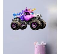 Monster Jam Wall Sticker - Sparkle Smash Monster Jam Truck Wall Decal Art (90cm Width x 60cm Height)