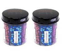 Monster Jr Supplement Pill Dispenser with Labels - Holds Small Medium Medication Vitamins and Easily Dispense from One Container Includes Compartment Labels (Monster Jr - 2 Pack)