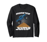 Monster Jump Monster Truck Jumps Dirt Ramp Stunt Rally Show Long Sleeve T-Shirt