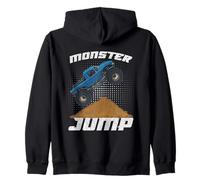 Monster Jump Monster Truck Jumps Dirt Ramp Stunt Rally Show Zip Hoodie