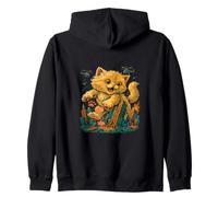 Monster Kitty Chaos - Cute Cat Destroys the City Fun Zip Hoodie