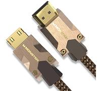 Monster M-Series Certified Premium HDMI Cable 2.0, 25 Gbps High-Speed, 4K UHD 60Hz, Duraflex Jacket, Triple-Layer Shielding, Gold-Plated V-Grip Connector, 16.4 ft