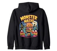 Monster Mash Halloween Burger Beast Parade Zip Hoodie