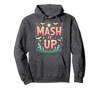 Monster Mash It Up Spooky Fun Halloween Party Celebration Pullover Hoodie, Adult Unisex, Dark Heather Grey, XXL