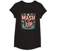 Monster Mash It Up Spooky Fun Halloween Party Celebration T-Shirt, Girls, Black, Small