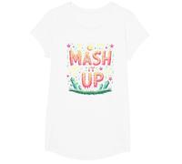 Monster Mash It Up Spooky Fun Halloween Party Celebration T-Shirt, Girls, White, Large