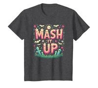 Monster Mash It Up Spooky Fun Halloween Party Celebration T-Shirt, Kids, Dark Heather Grey, 12 Years