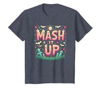 Monster Mash It Up Spooky Fun Halloween Party Celebration T-Shirt, Kids, Heather Blue, 10 Years
