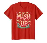 Monster Mash It Up Spooky Fun Halloween Party Celebration T-Shirt, Kids, Red, 6 Years