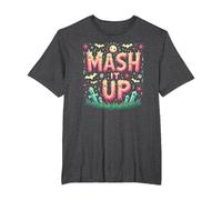 Monster Mash It Up Spooky Fun Halloween Party Celebration T-Shirt, Men's Big and Tall, Dark Heather Grey, 2X Tall