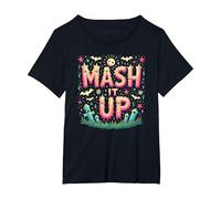 Monster Mash It Up Spooky Fun Halloween Party Celebration T-Shirt, Women's Plus, Black, 6X