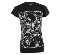 Monster Mash Up Horror Movie Genuine Darkside Womens T Shirt Medium Black