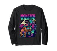 Monster Mash-Up Spotter Partner Old School 90's Retro Gym Long Sleeve T-Shirt