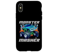 Monster Masher Big Tire Truck with Flames and Tools Case for iPhone X/XS