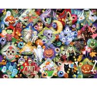 Monster Mashup Halloween Jigsaw Puzzle 1000 Piece - Halloween Collage Puzzle for Adults - Fully Interlocking 1000 Pieces - Randomly Shaped - by Vermont Christmas Company