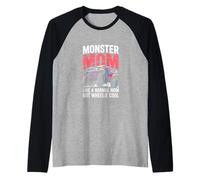 Monster Mom Like A Normal Mom But Wheelie Cool Monster Truck Raglan Baseball Tee